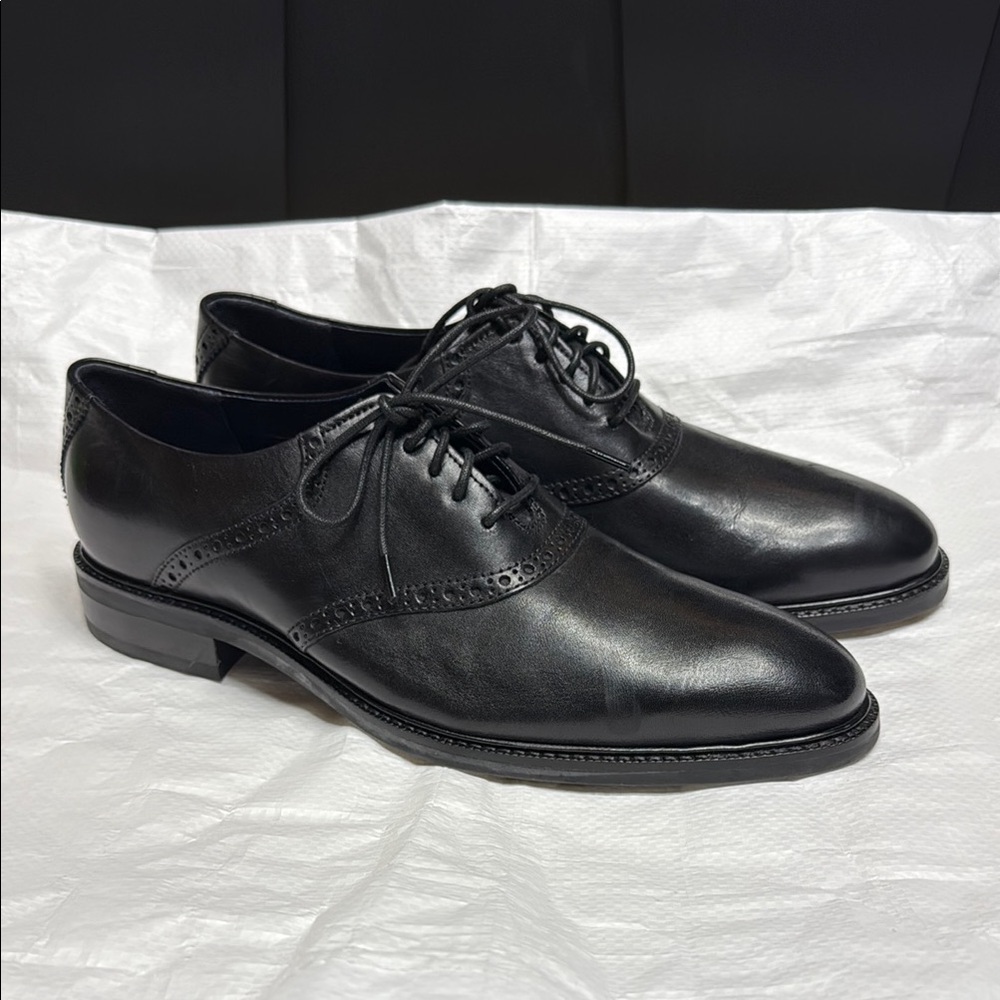 Cole Haan Grand O’s Men’s Saddle Oxfords Sz  8.5 M Black Leather Business Formal